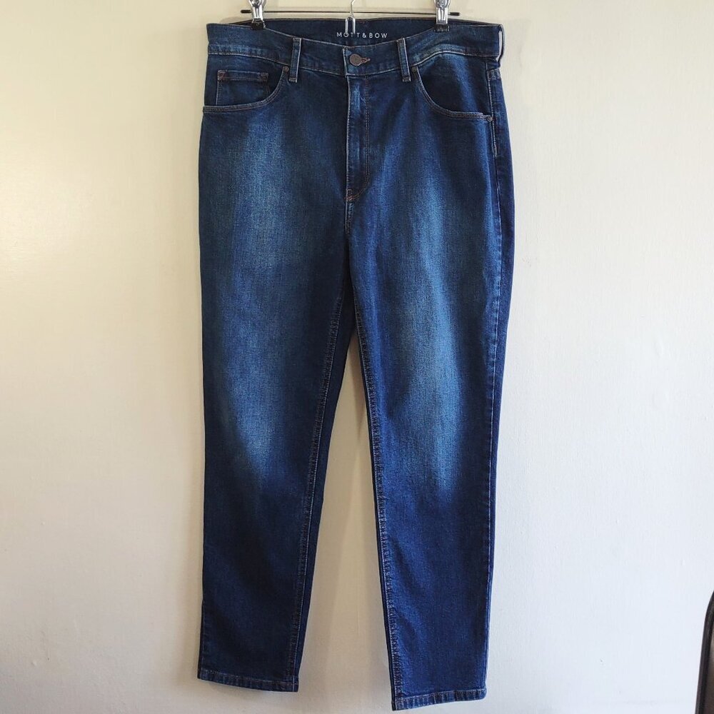 Mott & Bow Ridge Tapered MOM Jeans High Waisted Dark Wash  32 x 28 - Picture 3 of 12